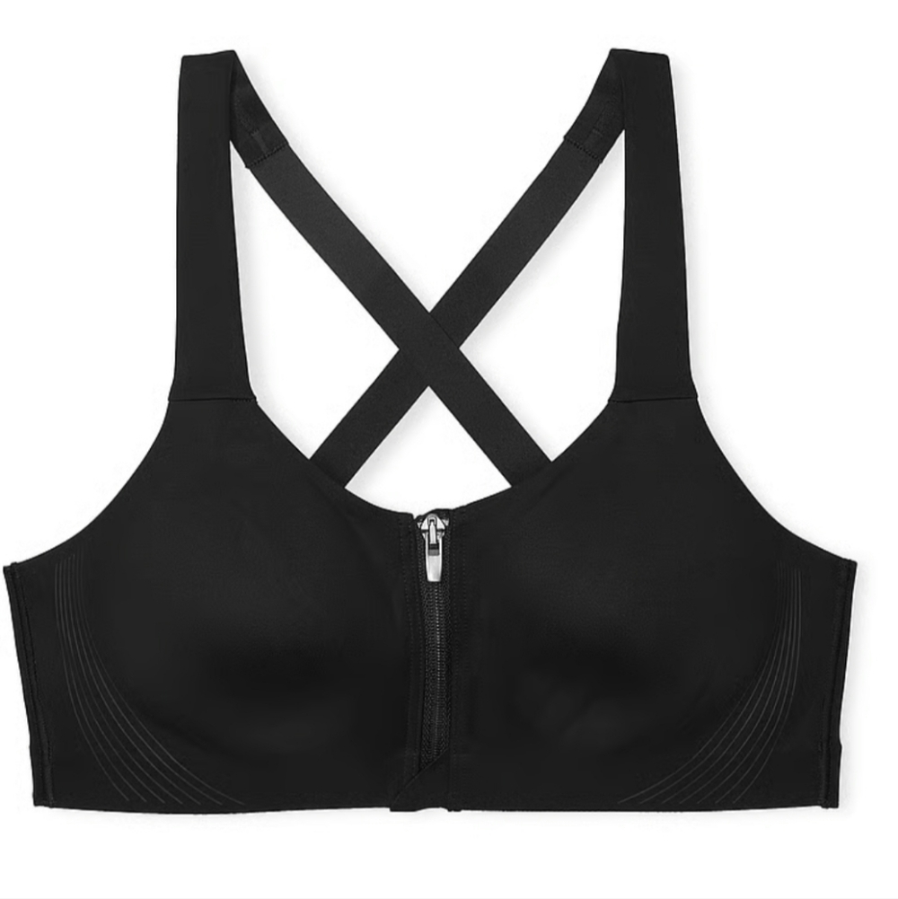 VSX Zipper Front Sports Bra - Dark Gray